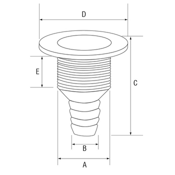 Thru-Hull Fitting With Flush Flange