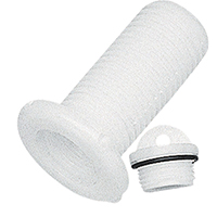 [16690] Drain Socket w/Plug, Round, Plain, Ø48mm, White image