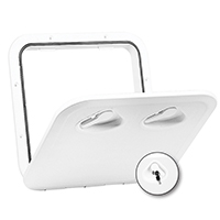 [196332] TOP LINE Hatch w/Lock, White, 370x375mm image