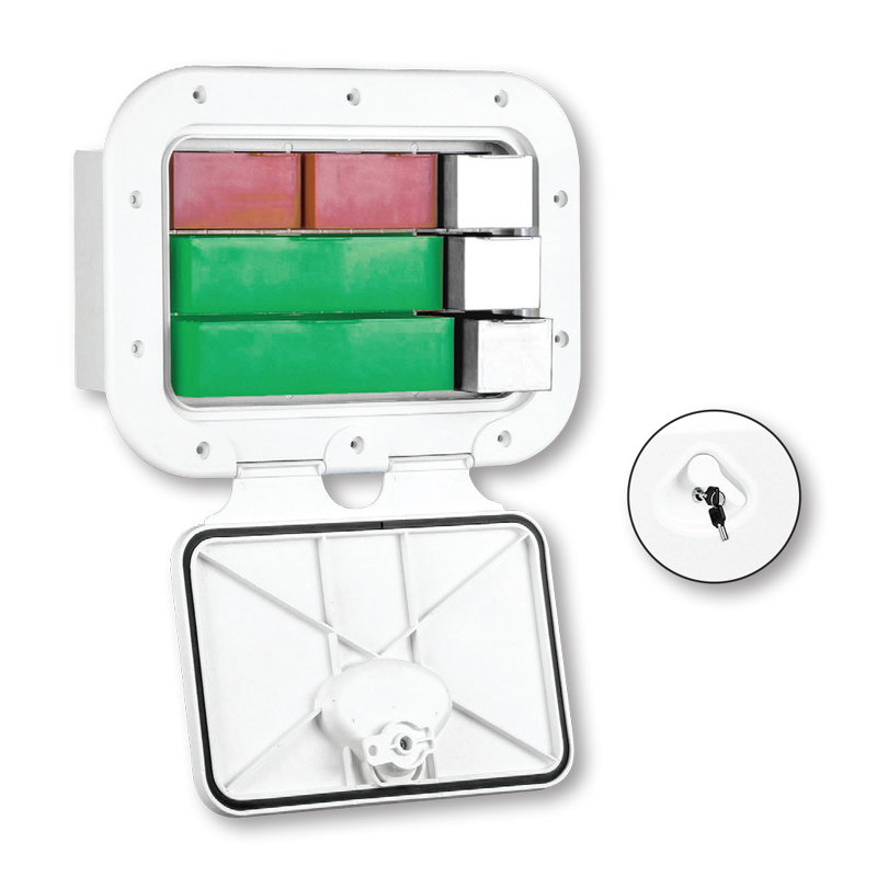 [196573] CLASSIC Storage Hatch w/Drawers&Lock, 275x375mm, White image