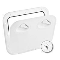 [196836] MID LINE Hatch w/Lock, White, 380x380mm image