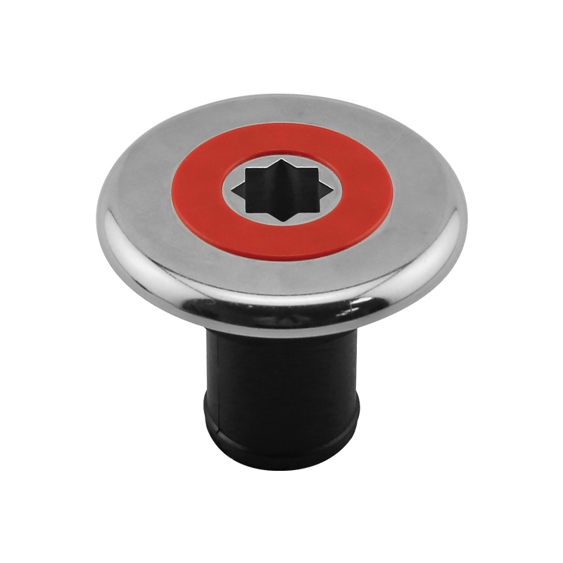 [198159] INOX Deck Filler Ø38mm, with Red Cap, for Fuel, Black Base image
