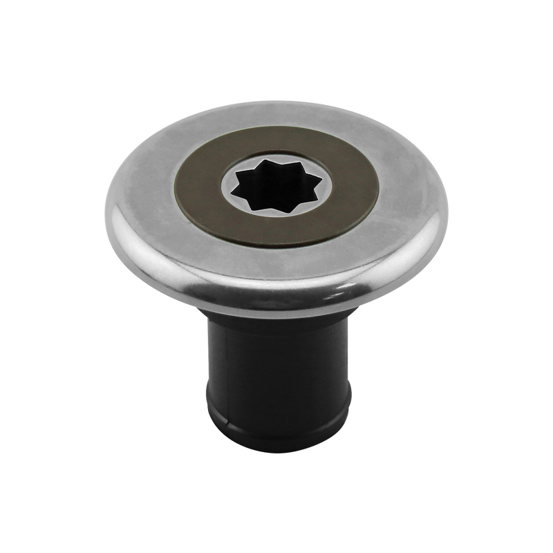[198160] INOX Deck Filler Ø38mm, with Brown Cap, for Waste Water, Black Base image