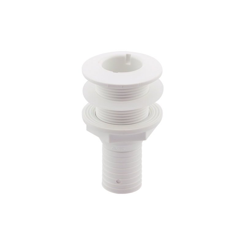 [198228] Thru-Hull Fitting 1 1/4'', w/Hose Barb Ø32mm & Washer, White, ISO image