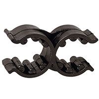 [45217] Plastic Support Clip, Double, Adjus. Ø18/25mm, Black image