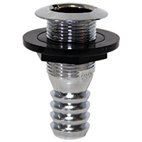 [70597] Thru-Hull w/Fl.Flange, 1'', w/Hose Barb Ø19mm, Chromed image