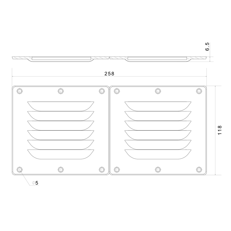 Ventilation Shaft Grilles Cover, Double