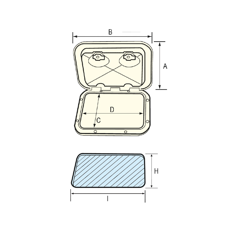 TOP LINE Deck Hatches (243 x 607mm)