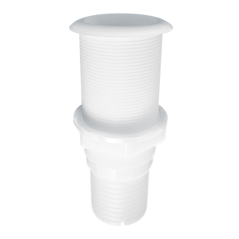 Thru-Hulls Threaded with Hose Barb, White