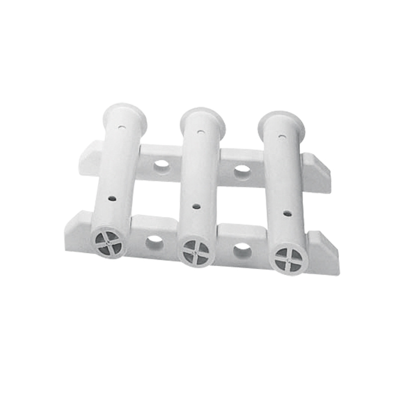 Storage Rack for 3 Rods, Bulkhead mounted, White