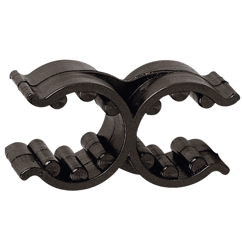 Plastic Support Clip, Double, Adjustable, Black